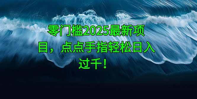 （14744期）零门槛2025最新项目，点点手指轻松日入过千！-优优云网创