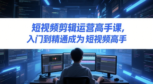 短视频剪辑运营高手课，入门到精通成为短视频高手-优优云网创