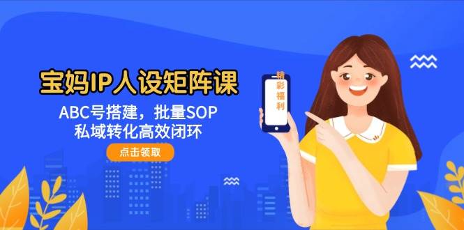 宝妈IP人设矩阵课：ABC号搭建，批量SOP，私域转化高效闭环-优优云网创