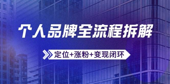 个人品牌全流程拆解：定位+涨粉+变现闭环，微信生态运营与资源整合-优优云网创