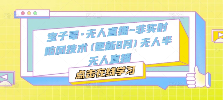 宝子哥·无人直播-非实时防风技术(更新25年5月)无人半无人直播-优优云网创
