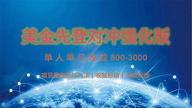（15012期）美金先登计划对冲强化版，2025年黑马中最暴力收益日收益1k-4k（可放大…-优优云网创