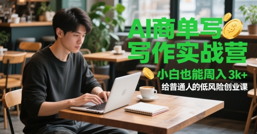AI商单写作实战营，小白也能周入3k+，给普通人的低风险创业课-优优云网创
