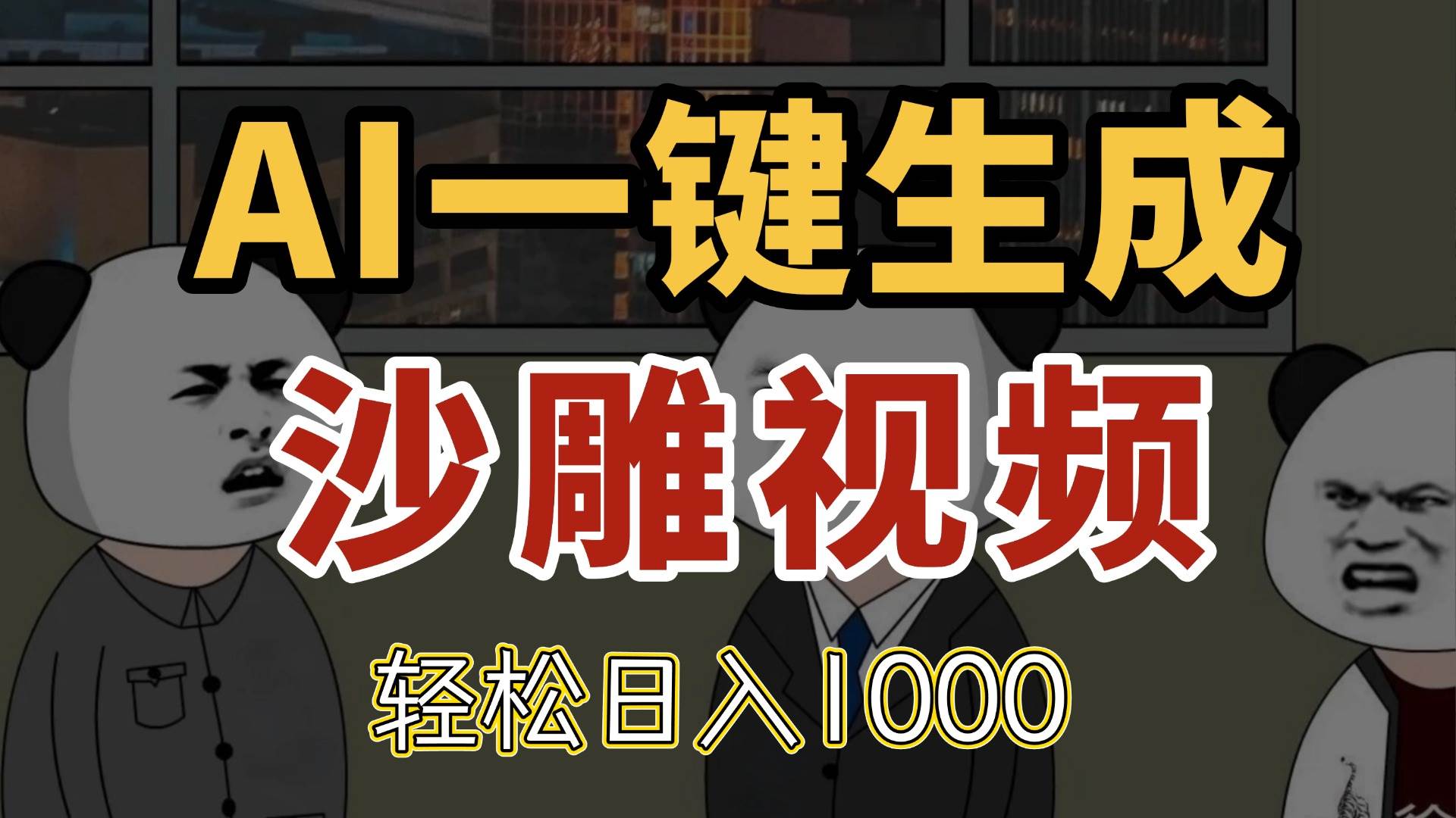（14756期）AI一键生成沙雕视频，一条视频千万播放，轻松日入1000-优优云网创