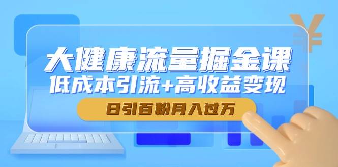 大健康流量掘金课，低成本引流+高收益变现，日引百粉月入过万-优优云网创