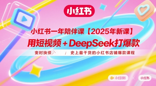 小红书一年陪伴课【2025年新课】，用短视频+deepSeek打爆款，史上最干货的小红书店铺爆款课程-优优云网创